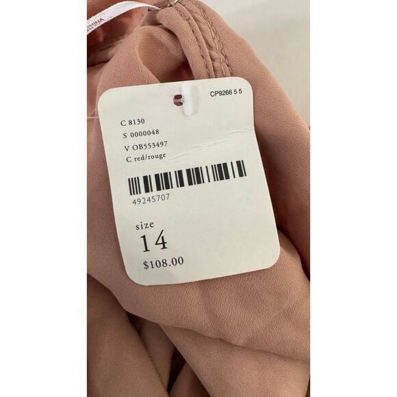 Free People Night Shimmers Mini Dress Womens Size 14 Red V Neck Lace Sequin New - Picture 11 of 16